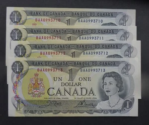 CANADA 1973 CRISP SEQUENCE X 4 BANKNOTES  CAN.SHIP$1.99 COMB. SHIPPING - Picture 1 of 2