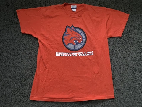 VINTAGE 2004 Charlotte Bobcats “Inaugural Game” T Shirt XL 2-SIDED Reebok Cover
