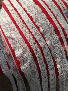 Lencería nupcial vintage blanca con borde de cinta de encaje marfil varios 10 - 95 mm - Imagen 1 de 136