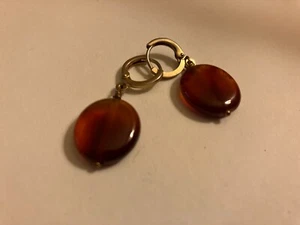 PENDIENTES PERFORADOS COLGANTES VINTAGE ESTATE con cuentas marrones - Imagen 1 de 2