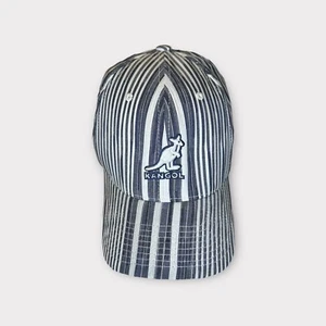 Vintage Kangol Hat Adult S/M Striped Blue White Flex Fit Ball Cap - Picture 1 of 6