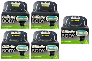 Gillette Body Razor Blade Refills Fits on Mach3 & Venus Handle, 10 Cartridges - Picture 1 of 1