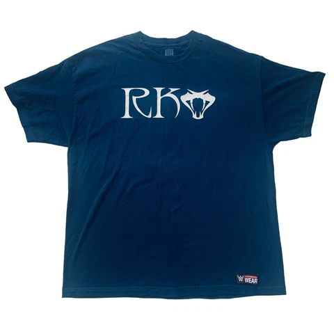 Randy Orton RKO #OUTTANOWHERE  Shirt Mens Navy Blue Short Sleeve WWE XXL 2XL Cover