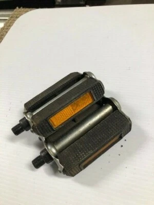  Vintage BIKE EXTRAS  Pedals 1/2”  FOR MOST AMERICAN MADE BIKES HARD RUBBER USA  - Image 1 of 4