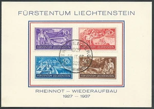 1937 LIECHTENSTEIN USATO CARTONCINO SERIE DISOCCUPAZIONE - R27 - Picture 1 of 1