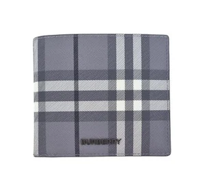 Burberry portafoglio uomo bi-fold in pelle senza portamonete 80785231 grigio - Picture 1 of 5