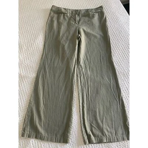 New York & Co Green Linen Wide Leg Chino Pants Sz 14 - Picture 1 of 12