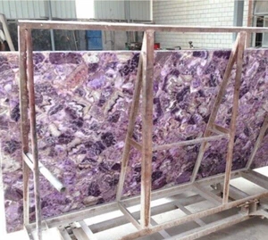 Amethyst Purple Quartz Stone Slab Top, Dining Counter Kitchen Slab Interior Deco - Picture 1 of 6