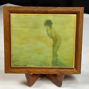 Framed Tile Coaster “September Morning” by Paul Chabas Free Standing Hanging USA - Picture 1 of 6