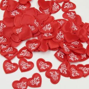 I LOVE YOU Heart Fabric Petals Sponge-100pc Heart Petal Confetti Valentine Decor