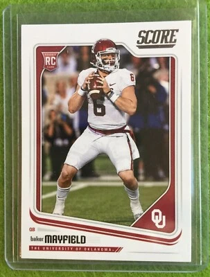 BAKER MAYFIELD ROOKIE CARD BROWNS JERSEY #6 RC 2018 Panini - Score Football #351 - Image 1 of 4