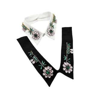 Lady Elegant Rhinestone Crystal Fake Collar Detachable Lapel Tops Choker - Picture 1 of 6