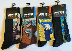 NEW! ARTIST SERIES ~ MEN'S ONE SIZE SOCKS ~ SHOE SIZE 7-12 ~ 1 or ALL ~ 1+ SHIP - Picture 1 of 17