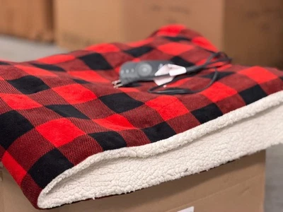 MANTA TÉRMICA SUNBEAM MICROPELUSH ROJA Y NEGRA Foto 1 de 4