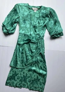 Vintage LaLa Collections By Barbara Barbara Damen Kleid Größe 6 Grün - Bild 1 von 11