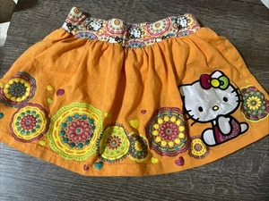 Hello Kitty 6 6X Small orange pink skirt skirt Guc Birthday Vacation - Picture 1 of 7