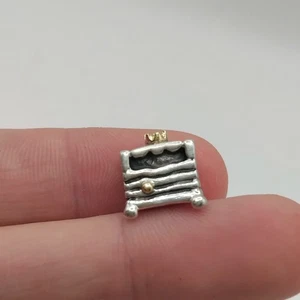 Charm Pandora originale argento e oro 14k La principessa e il pea 925 ALE #2748W - Foto 1 di 6
