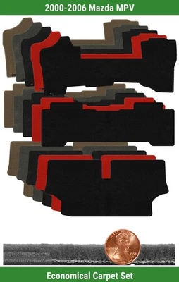 Juego de alfombrillas Lloyd Custom Velourtex para Mazda MPV 2000-2006 (3 piezas) #W7K Foto 1 de 4