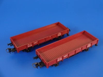 MARKLIN H0 - 4423 - 2x LOW SIDED FLAT WAGON (48)/ EXC - Image 1 of 2