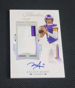 2021 Panini Flawless KELLEN MOND RC 2 COLOR PATCH ON CARD AUTO SSP # 17/20 - Picture 1 of 3
