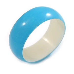 Hellblaues rundes Armband aus Acryl - mittlere Größe - Bild 1 von 6