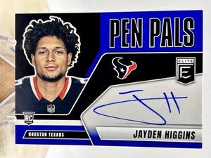 2025 Donruss Elite Jayden Higgins RC PEN PALS AUTO BLUE SP #PP-JHI Texans Rookie - Bild 1 von 1