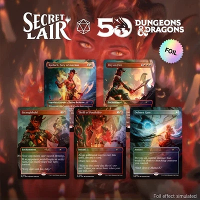 MTG - Dungeons & Dragons Secret Lair Karlach's Rage Rainbow Foil - Complete Set - Image 1 of 4