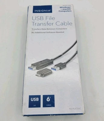 Insignia- 6' USB 3.0 File Transfer Cable for MacOS / Windows- Black - Image 1 of 3