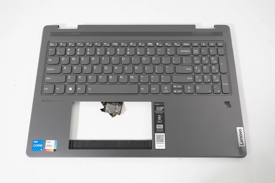 Teclado 5CB1L31865 Lenovo EUA apoio para as mãos cinza tempestade 82YN0002US YOGA 7 16IRL8 - Imagem 1 de 2