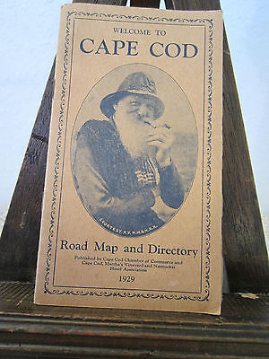 Antique ,1929  Cape Cod  Road Map & Directory • 191.80$