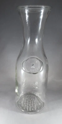 Vintage Glass Wine Water Carafe One Litre Grape Design on Bottom - Image 1 of 4