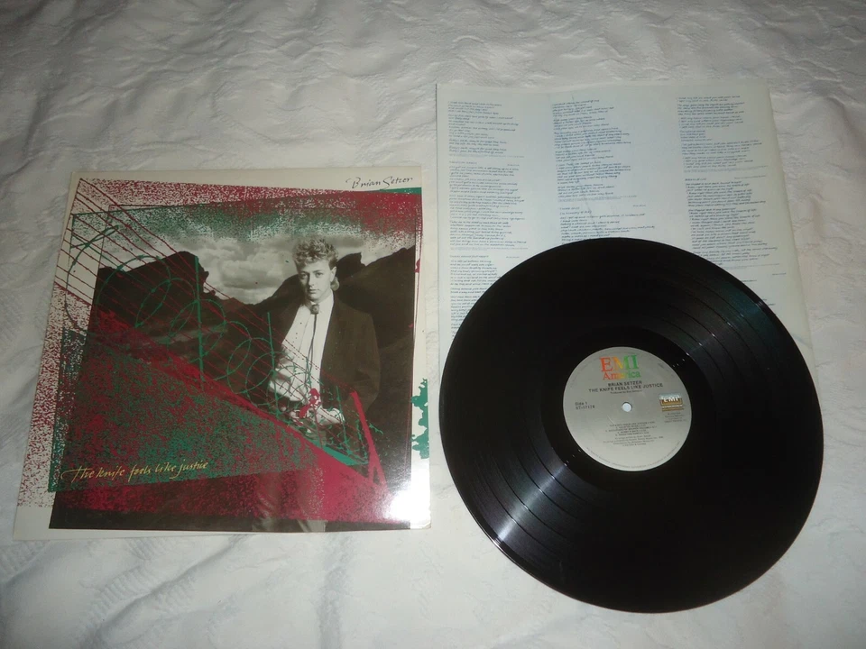 BRIAN SETZER-THE KNIFE FEELS LIKE JUSTICE 1986 EMI AMERICA REC. LP ST-17178 VG++ - Image 1 of 1