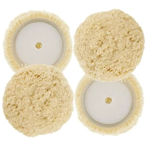 6" 100% Wool Hook & Loop Grip Buffing Pad for Compound Cut & Polishing 2 Pack - Picture 1 of 4