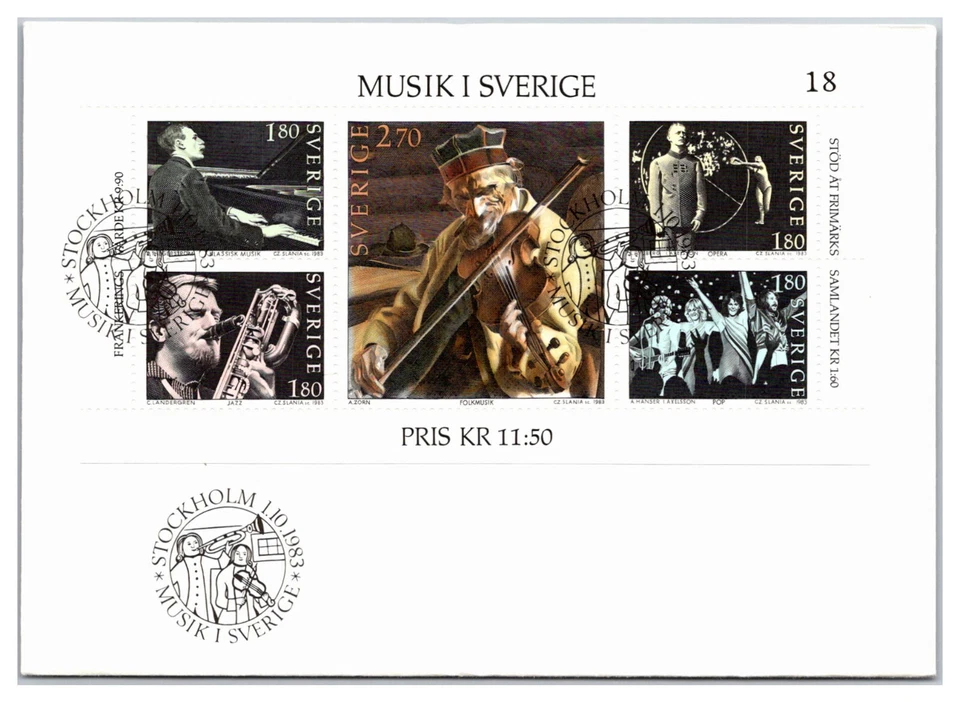 Sweden #1473 1983 First Day of Issue Cover Swedish Music Group ABBA #18 - Image 1 of 1