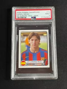 2005 Panini Champions of Europe LIONEL MESSI sticker Rookie RC PSA 9! GOAT - Picture 1 of 2