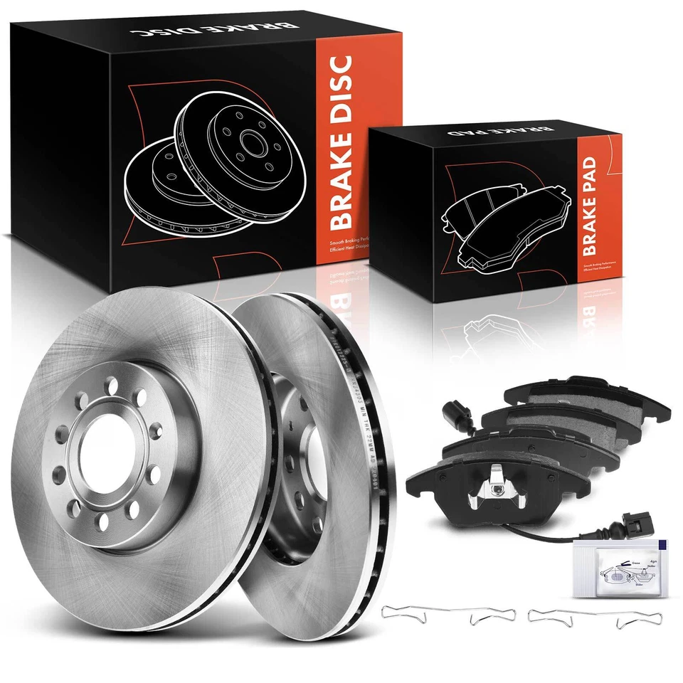 Rotor de freno de disco delantero y pastilla de freno de cerámica para Volkswagen Jetta Rabbit Golf Audi Foto 1 de 4