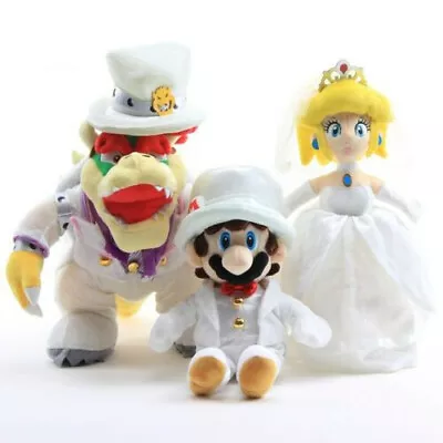 Super Mario Bros Plush Toys Wedding Mario Bowser Stuffed Doll Gifts Xmas Gifts - Image 1 of 4