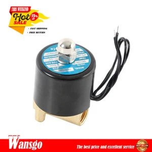 12v 2 Way Solenoid Valve Air Water N/C Gas Oil Normally Closed 1/4 DC DN8 - Picture 1 of 10