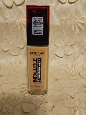 L'Oreal-Infallible-UP TO 24H FRESH WEAR-FOUNDATION-SPF 25-#480-PUMP TOP-NEW! - Image 1 of 3