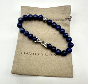David Yurman Mens Spiritual Bead Bracelet with Lapis Lazuli 8.5 in - Picture 1 of 4