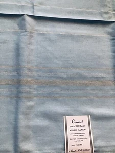 Coronet 52x70 Gold Silver Mylar Lurex Light Teal Tablecloth 4 Napkin Vtg Set NOS - Picture 1 of 6