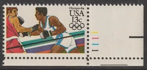 US 2051 Olympic Games Summer 1984 Boxers 13c plate single MNH 1983 - Picture 1 of 1