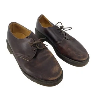 Dr. Martens Distress Low Kids Size 3 Brown Lace Up Oxford Shoes Preowned - Picture 1 of 7