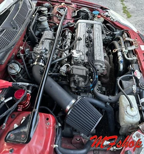 Coated Black Air Intake Filter Kit For 1996-1998 Honda Civic 1.6L L4 EX HX - Picture 1 of 2