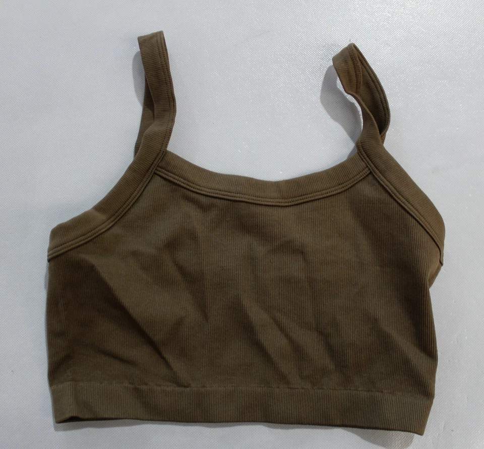 Sujetador Camiseta Dynamic Para Mujer Sólido Inalámbrico Acogedor Elástico Acanalado JL3 Marrón OS Foto 1 de 3