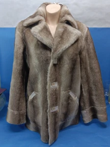Mint Dennis Basso Brown Faux Fur Coat Jacket Vegan Extra Small XS - Picture 1 of 8