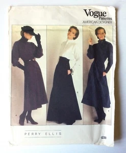 VOGUE American Designer Pattern 1239 PERRY ELLIS Long Gored Skirts Sz 8 UNCUT - Picture 1 of 2