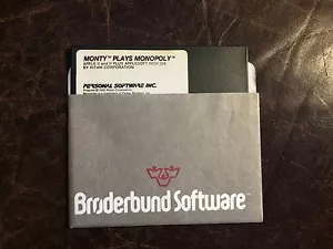 Monty Plays Monopoly by Personal Software 1980 5 1/4" Floppy Disk Apple II 5.25 - Picture 1 of 1
