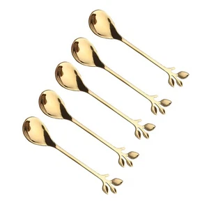 Stainless Steel Shovel Teaspoon Coffee Dessert Spoon Flatware Gift Idea 5pcs/set - Picture 1 of 9