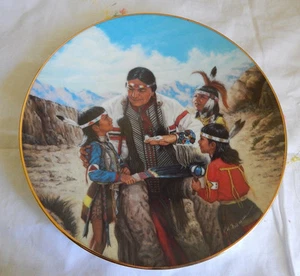 THE STORYTELLER   PLATE PROUD INDIAN FAMILIES - Picture 1 of 3